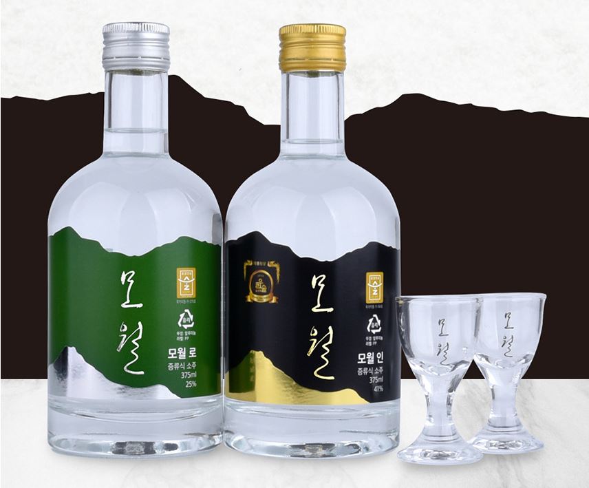 모월소주 선물세트(375ml*2병, 모월 인 41%, 모월 로 25%)